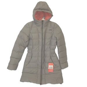 NWT The North Face Parka Goose Down 550 Gray Women Sz XS Jacket Trench Coat
